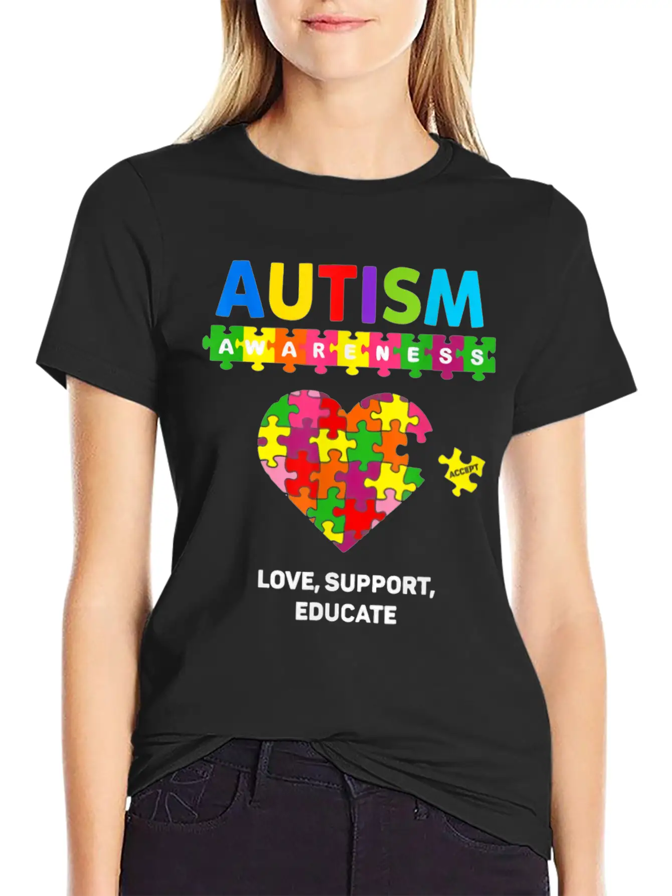 Autism Awareness Comfortable Minimalist Graphic Tee – Summer Style Essential