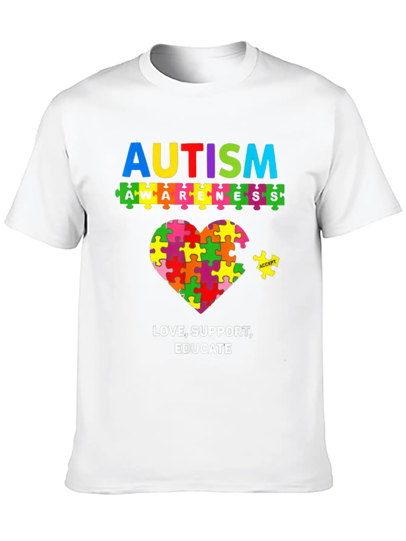 Autism Awareness Comfortable Minimalist Graphic Tee – Summer Style Essential