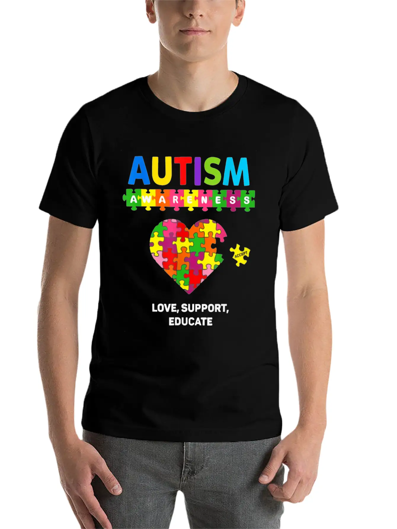Autism Awareness Comfortable Minimalist Graphic Tee – Summer Style Essential