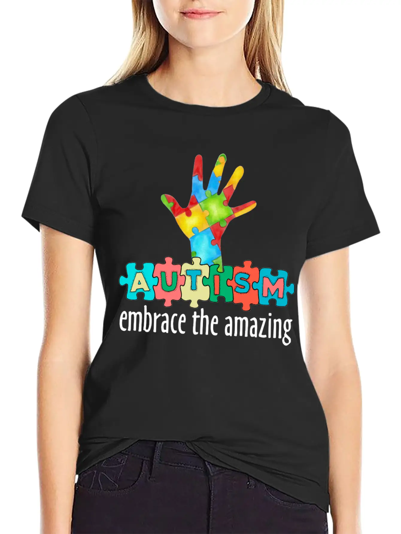 Autism Awareness Month - Embrace The Amazing Stylish Everyday T-Shirt – Unisex Basic Cotton Tee