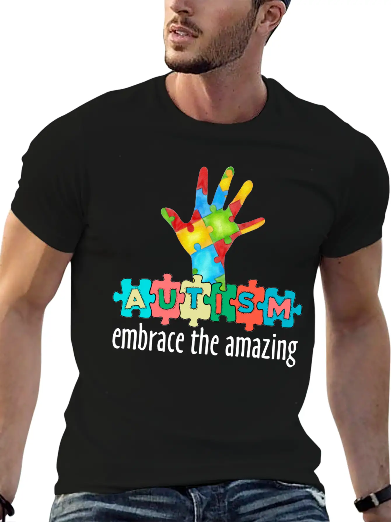 Autism Awareness Month - Embrace The Amazing Stylish Everyday T-Shirt – Unisex Basic Cotton Tee