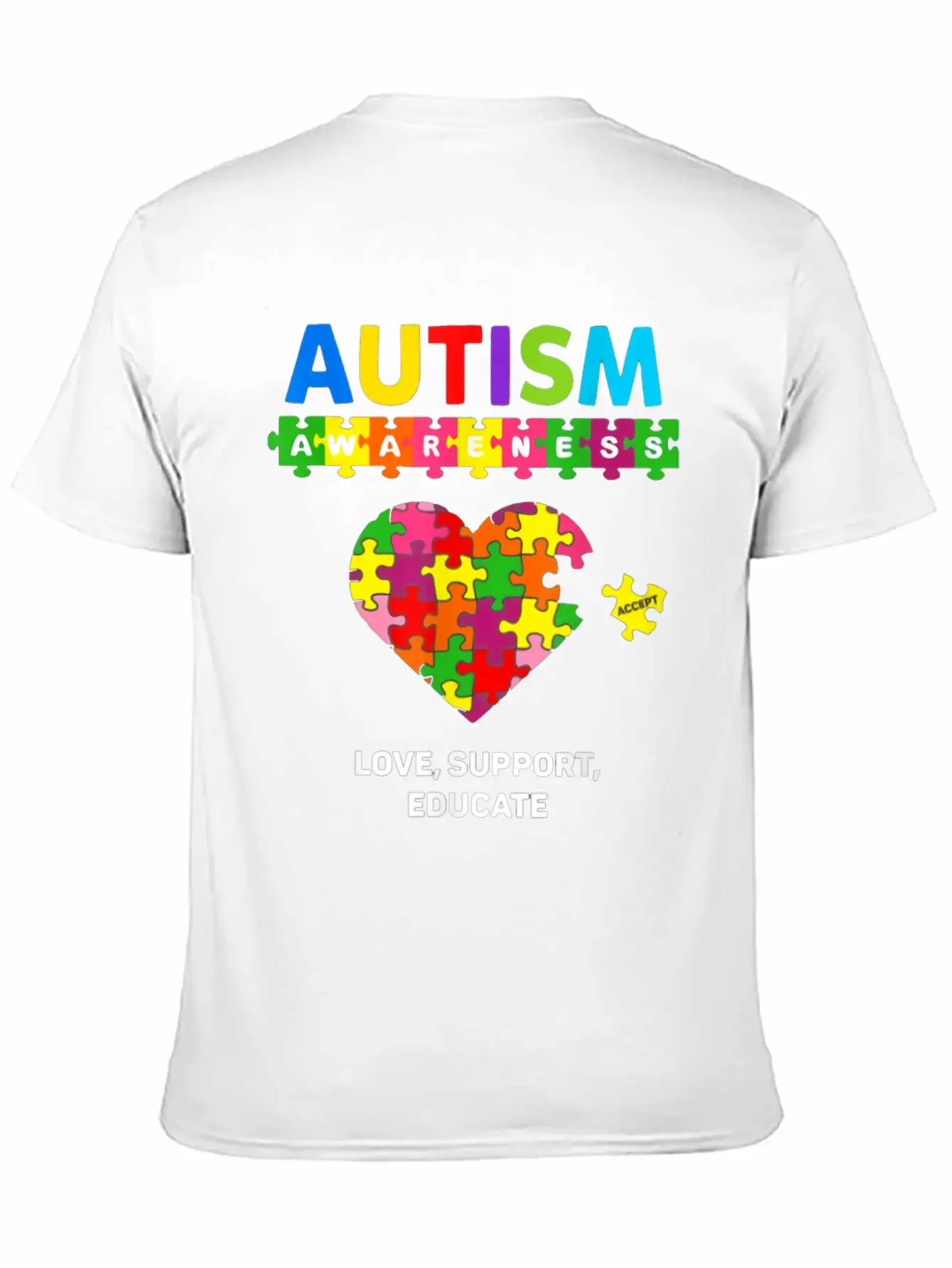 Autism Awareness Unisex Short Sleeve Soft Cotton T-Shirt – Casual Everyday Wear