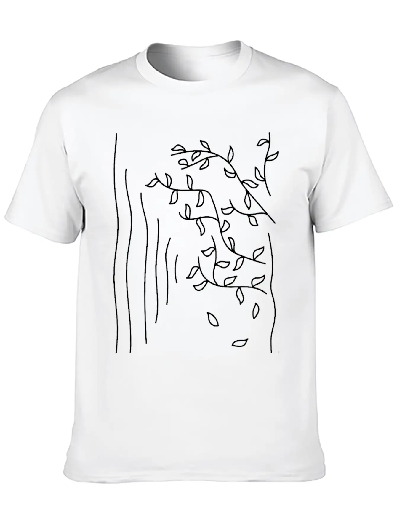 Autumn . Line Art Stylish Everyday T-Shirt – Unisex Basic Cotton Tee