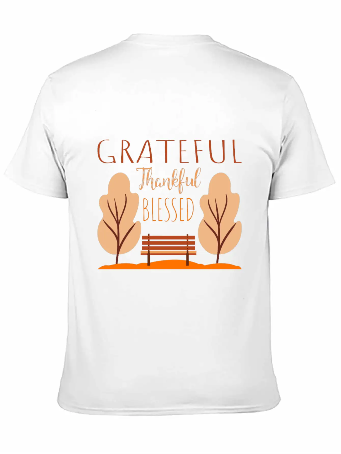 Autumn Saying - Park Bench In The Autumnal Foliage Comfortable Minimalist Graphic Tee – Summer Style Essential