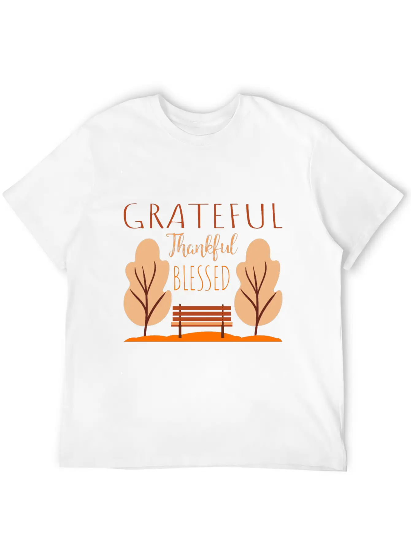 Autumn Saying - Park Bench In The Autumnal Foliage Comfortable Minimalist Graphic Tee – Summer Style Essential