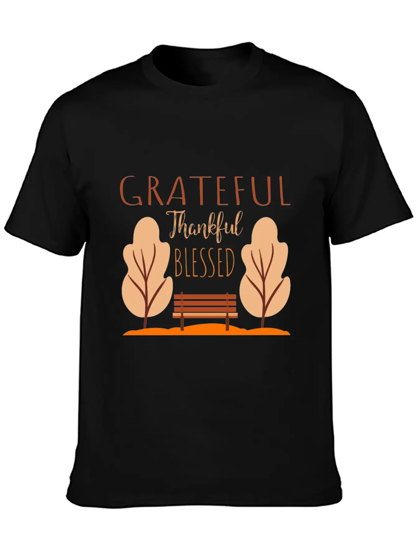 Autumn Saying - Park Bench In The Autumnal Foliage Comfortable Minimalist Graphic Tee – Summer Style Essential