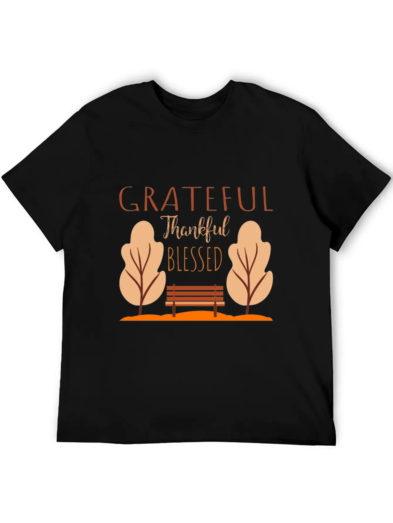 Autumn Saying - Park Bench In The Autumnal Foliage Comfortable Minimalist Graphic Tee – Summer Style Essential