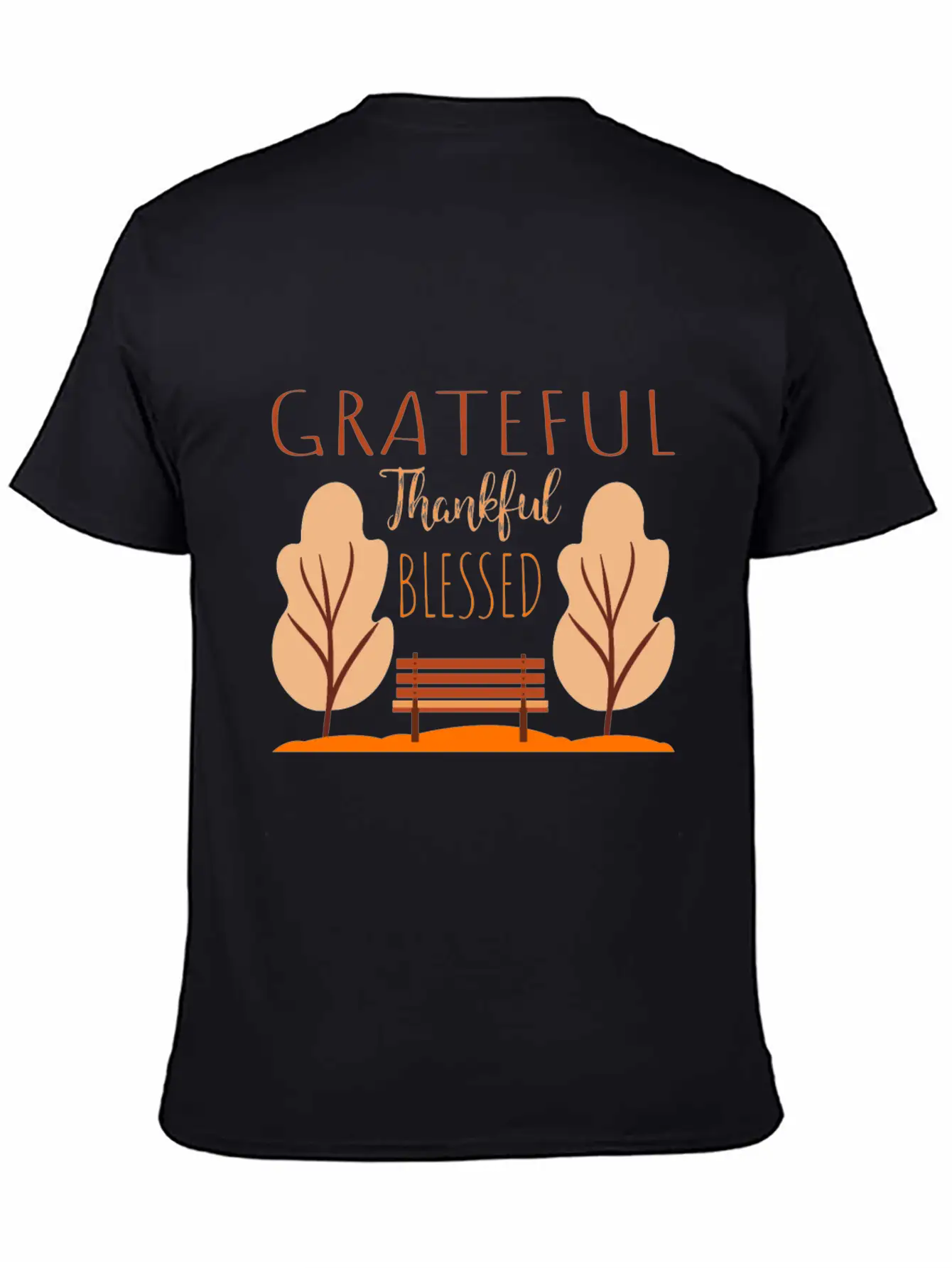 Autumn Saying - Park Bench In The Autumnal Foliage Comfortable Minimalist Graphic Tee – Summer Style Essential