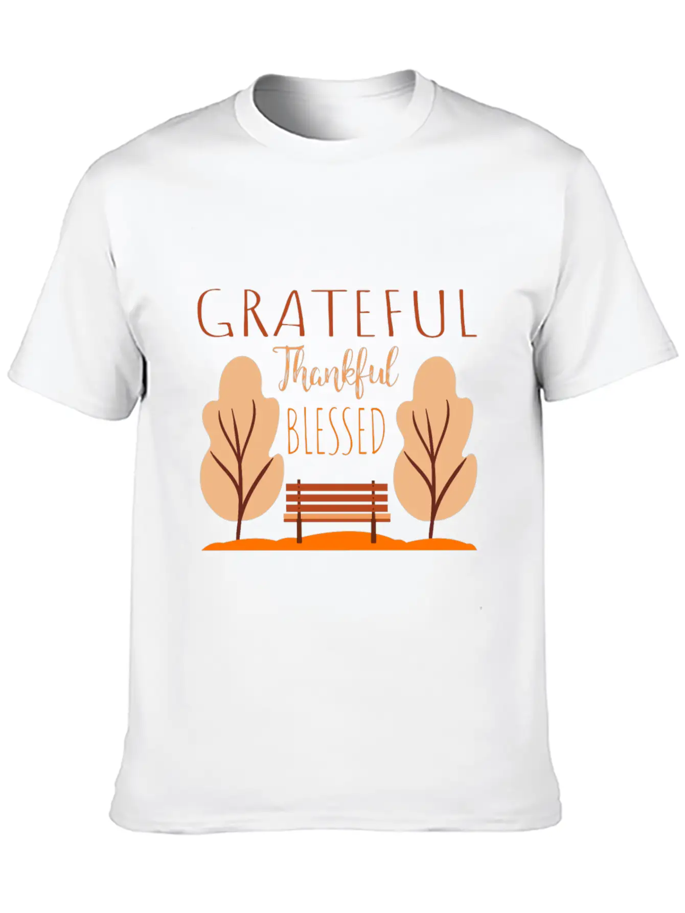 Autumn Saying - Park Bench In The Autumnal Foliage Comfortable Minimalist Graphic Tee – Summer Style Essential