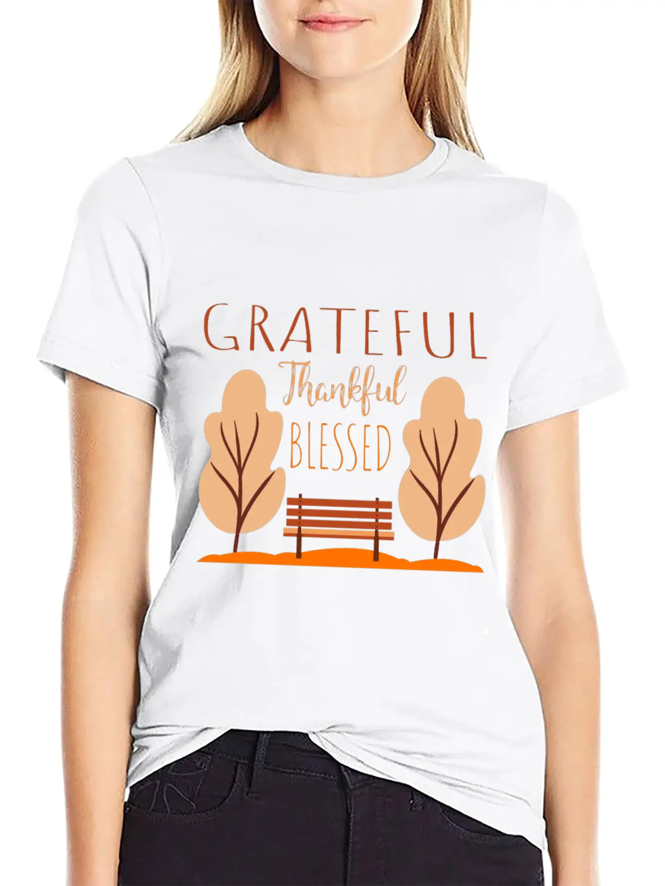 Autumn Saying - Park Bench In The Autumnal Foliage Comfortable Minimalist Graphic Tee – Summer Style Essential