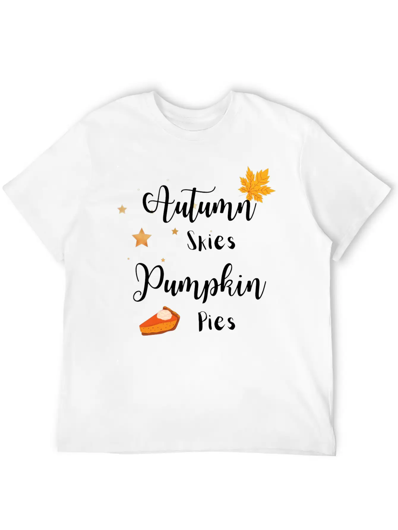 Autumn Skies Pumpkin Pies Unisex Casual T-Shirt – Clean Design For Daily Comfort