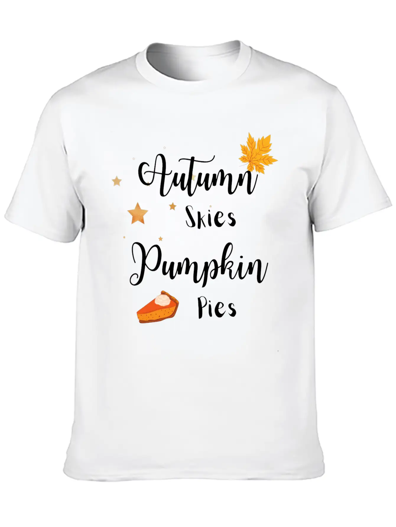 Autumn Skies Pumpkin Pies Unisex Casual T-Shirt – Clean Design For Daily Comfort