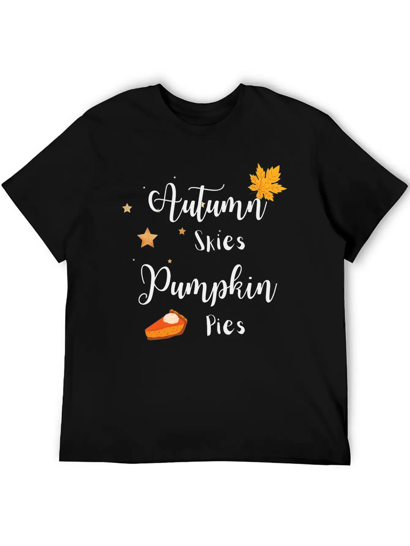 Autumn Skies Pumpkin Pies Unisex Casual T-Shirt – Clean Design For Daily Comfort