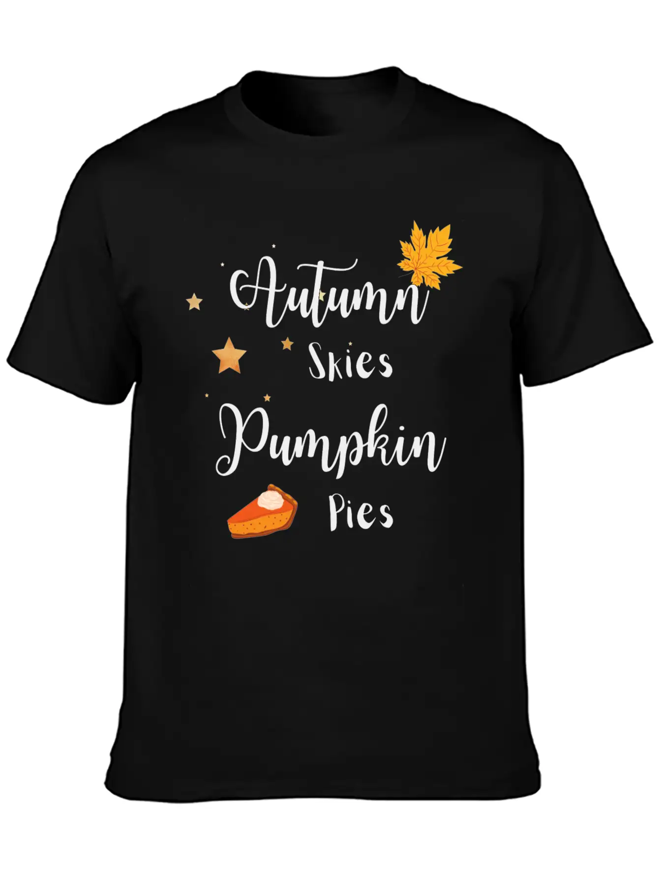 Autumn Skies Pumpkin Pies Unisex Casual T-Shirt – Clean Design For Daily Comfort