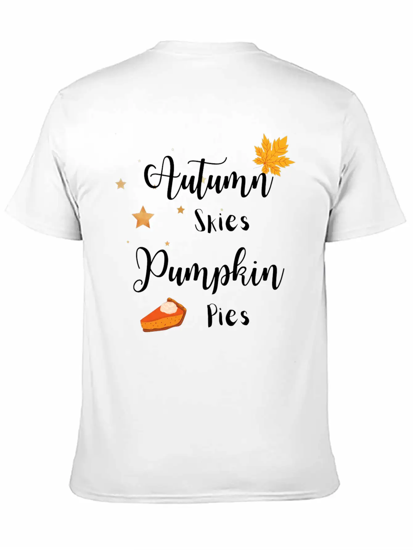 Autumn Skies Pumpkin Pies Unisex Casual T-Shirt – Clean Design For Daily Comfort