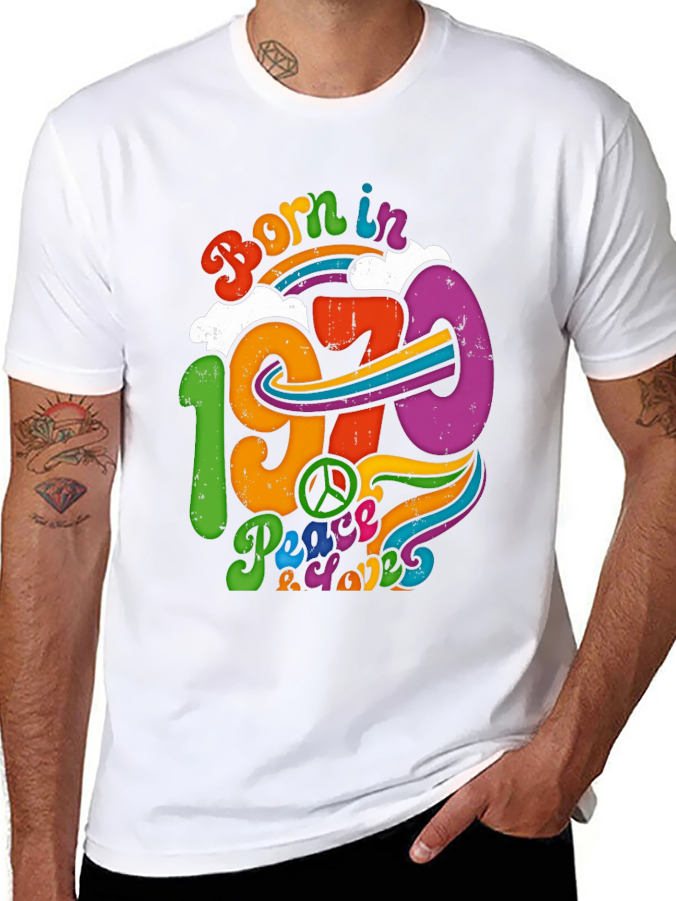 Born in 1970 T-Shirt Retro Peace & Love