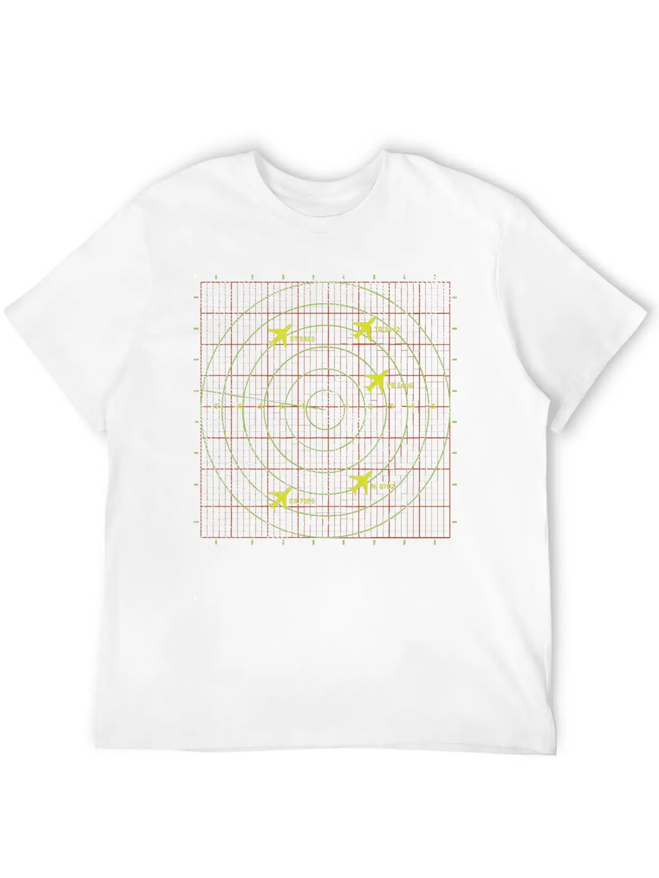 Aviation Flight Radar Screen With Planes Timeless Short Sleeve Tee – Comfy And Minimalist Design
