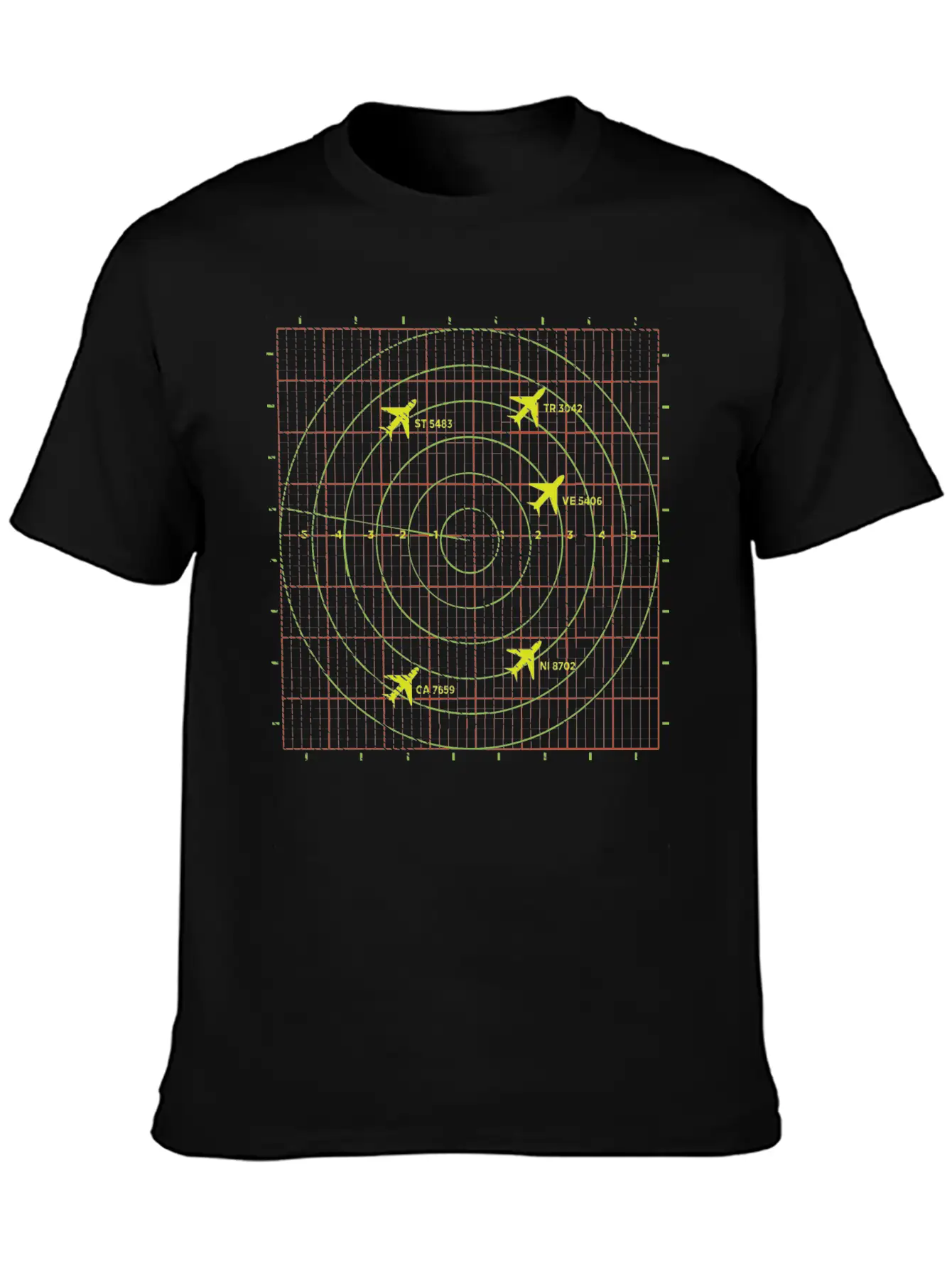 Aviation Flight Radar Screen With Planes Timeless Short Sleeve Tee – Comfy And Minimalist Design