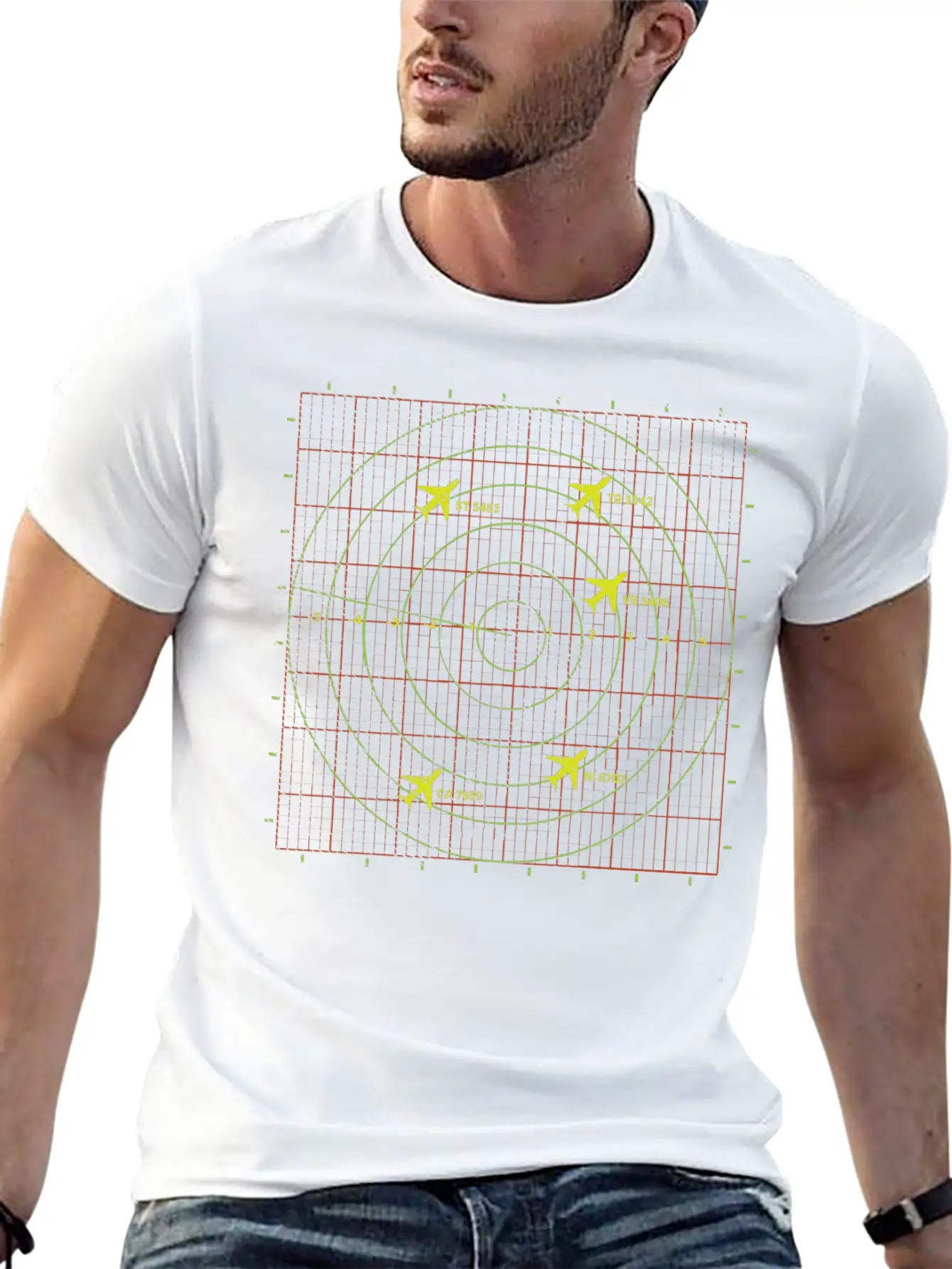 Aviation Flight Radar Screen With Planes Timeless Short Sleeve Tee – Comfy And Minimalist Design