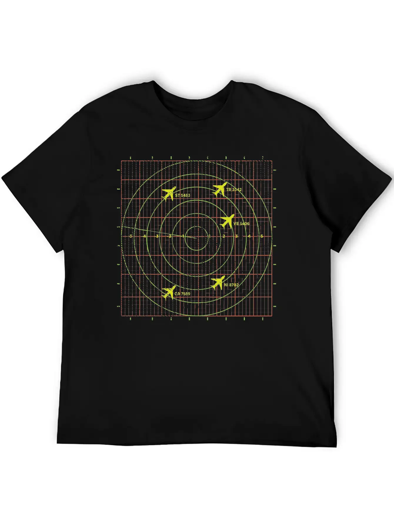 Aviation Flight Radar Screen With Planes Timeless Short Sleeve Tee – Comfy And Minimalist Design