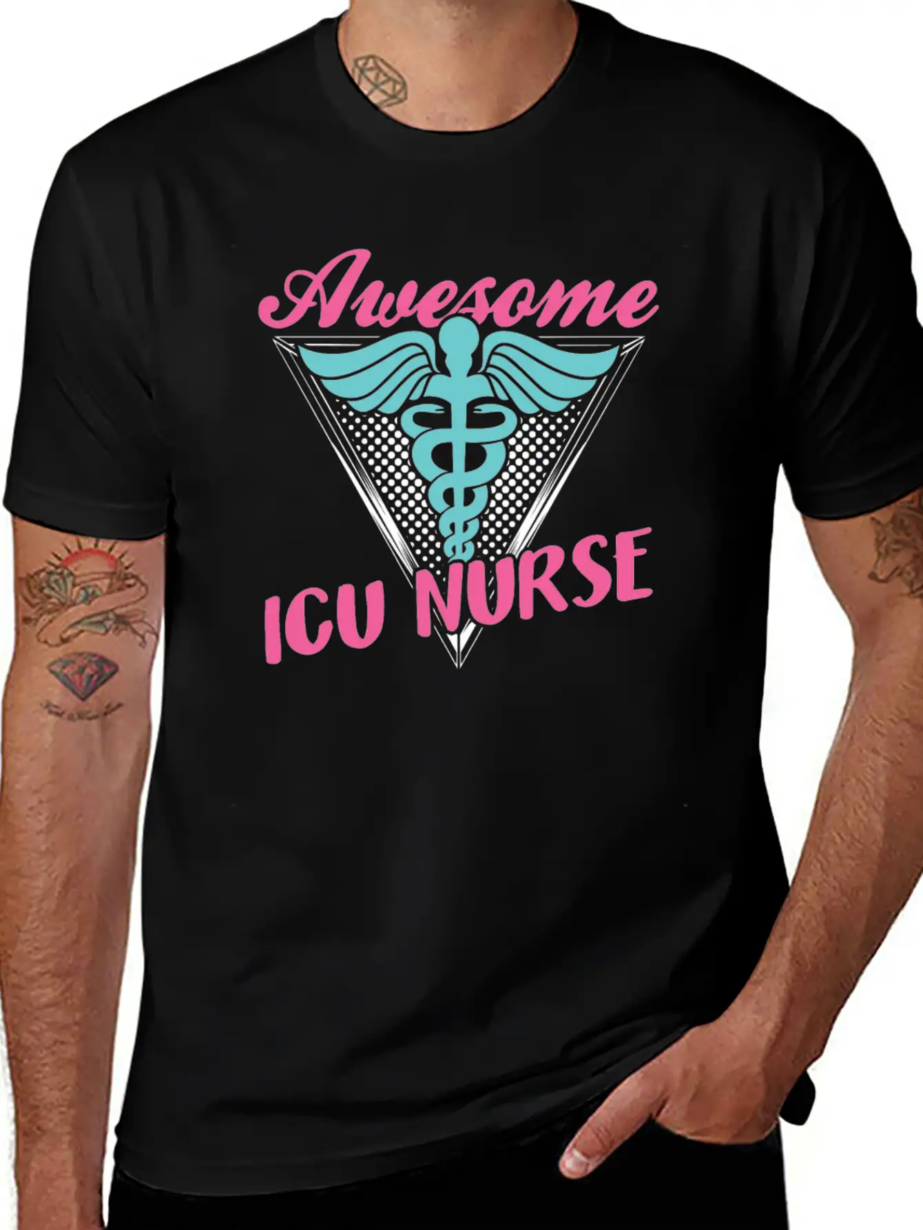 Awesome Icu Nurse Nursing Hospital ICE Timeless Short Sleeve Tee – Comfy And Minimalist Design