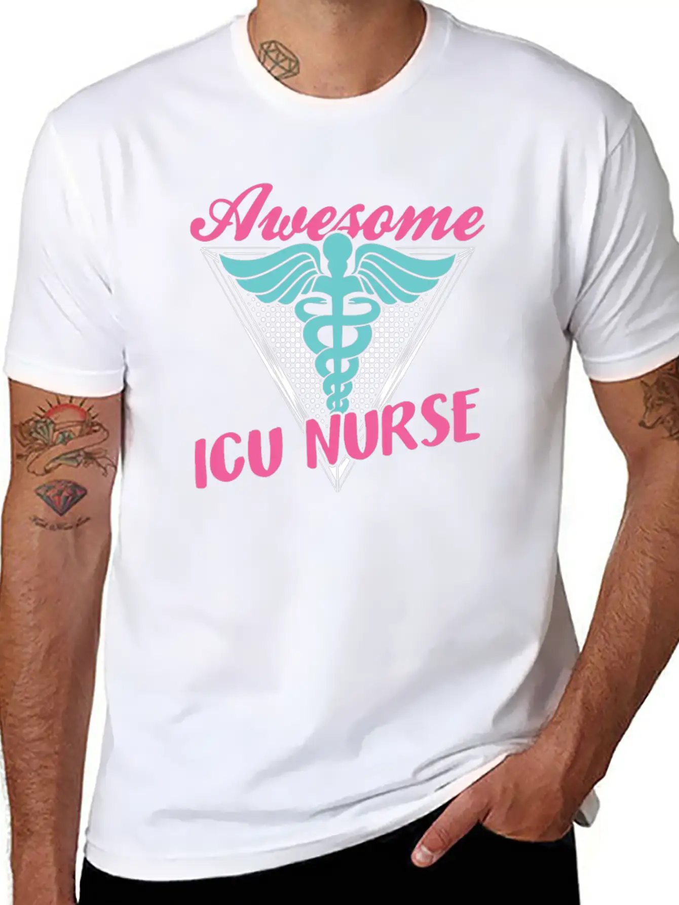 Awesome Icu Nurse Nursing Hospital ICE Timeless Short Sleeve Tee – Comfy And Minimalist Design