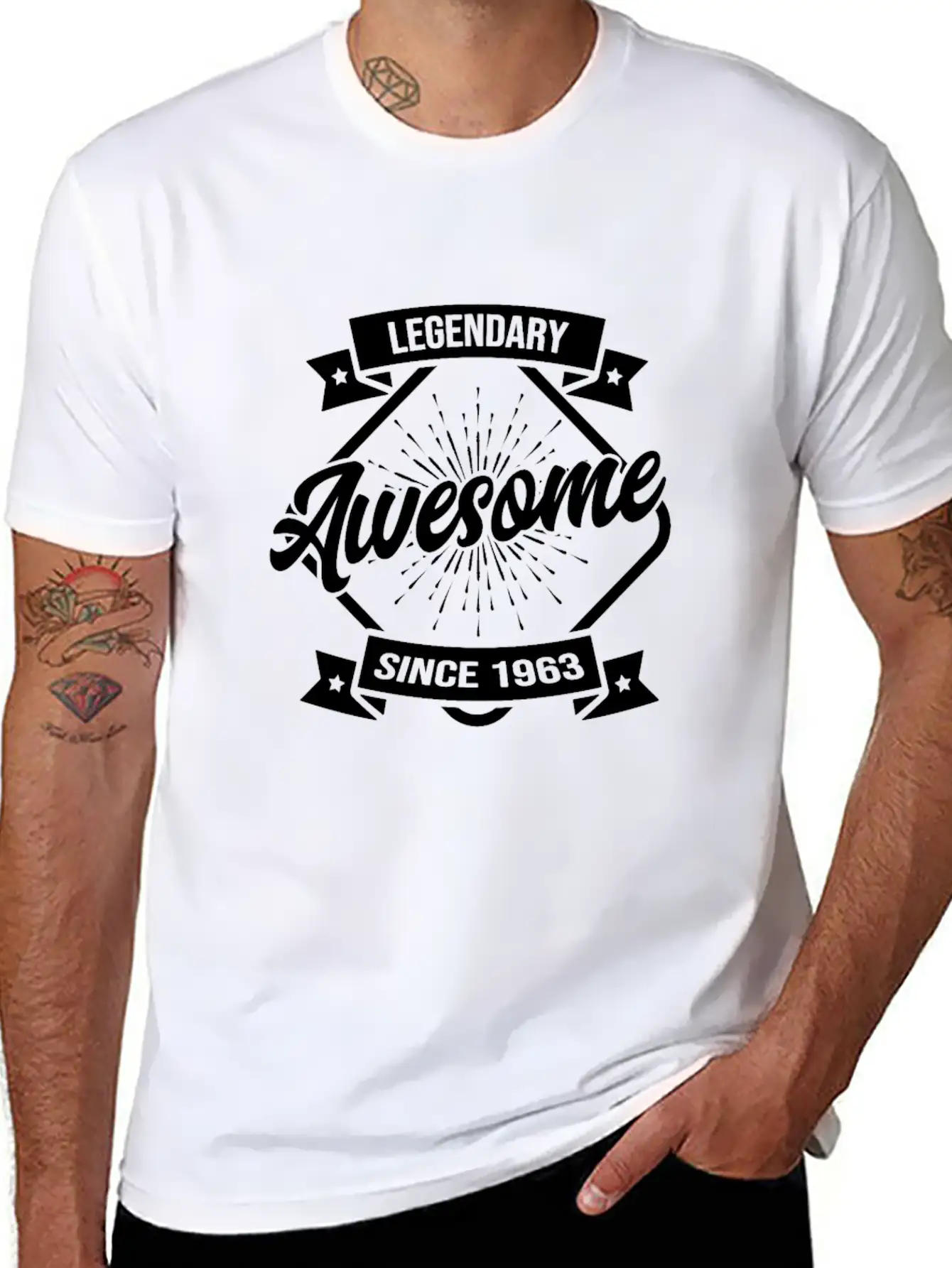 Awesome Since 1963 Birthday Sayings In Google Stylish Everyday T-Shirt – Unisex Basic Cotton Tee