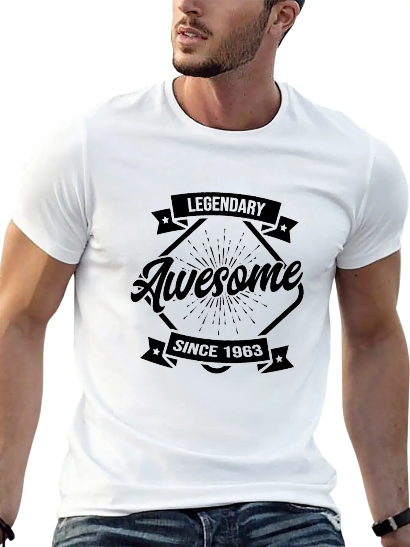 Awesome Since 1963 Birthday Sayings In Google Stylish Everyday T-Shirt – Unisex Basic Cotton Tee