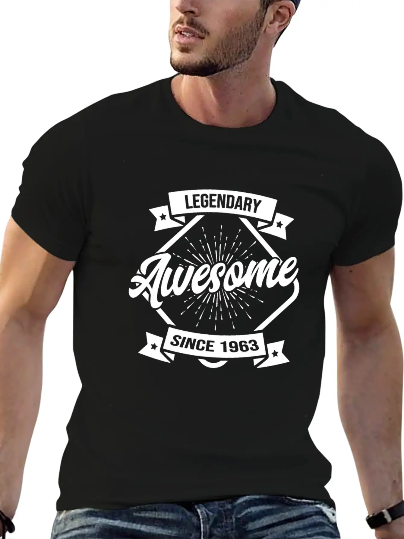 Awesome Since 1963 Birthday Sayings In Google Stylish Everyday T-Shirt – Unisex Basic Cotton Tee