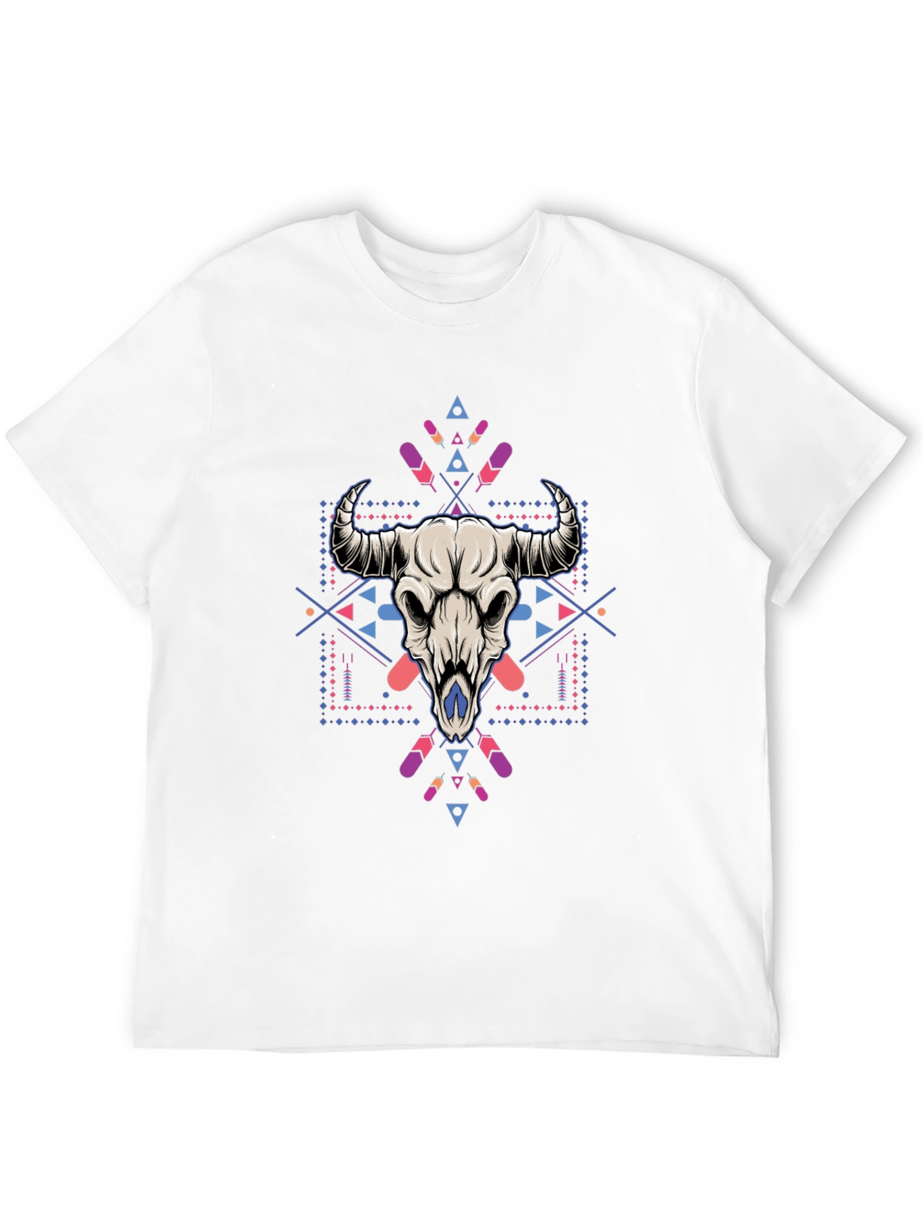 Bull Skull Graphic Tee - Stylish Mens Black T-Shirt