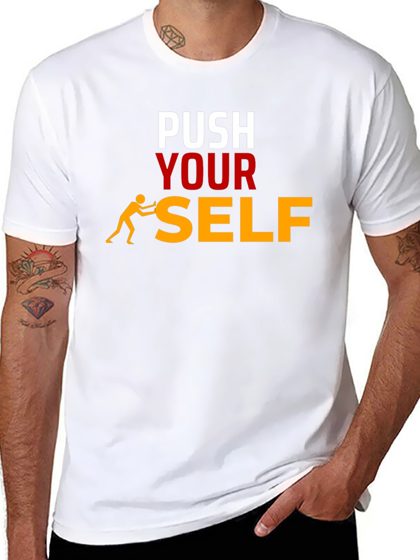 Push Yourself Graphic T-Shirt - Motivational Tee