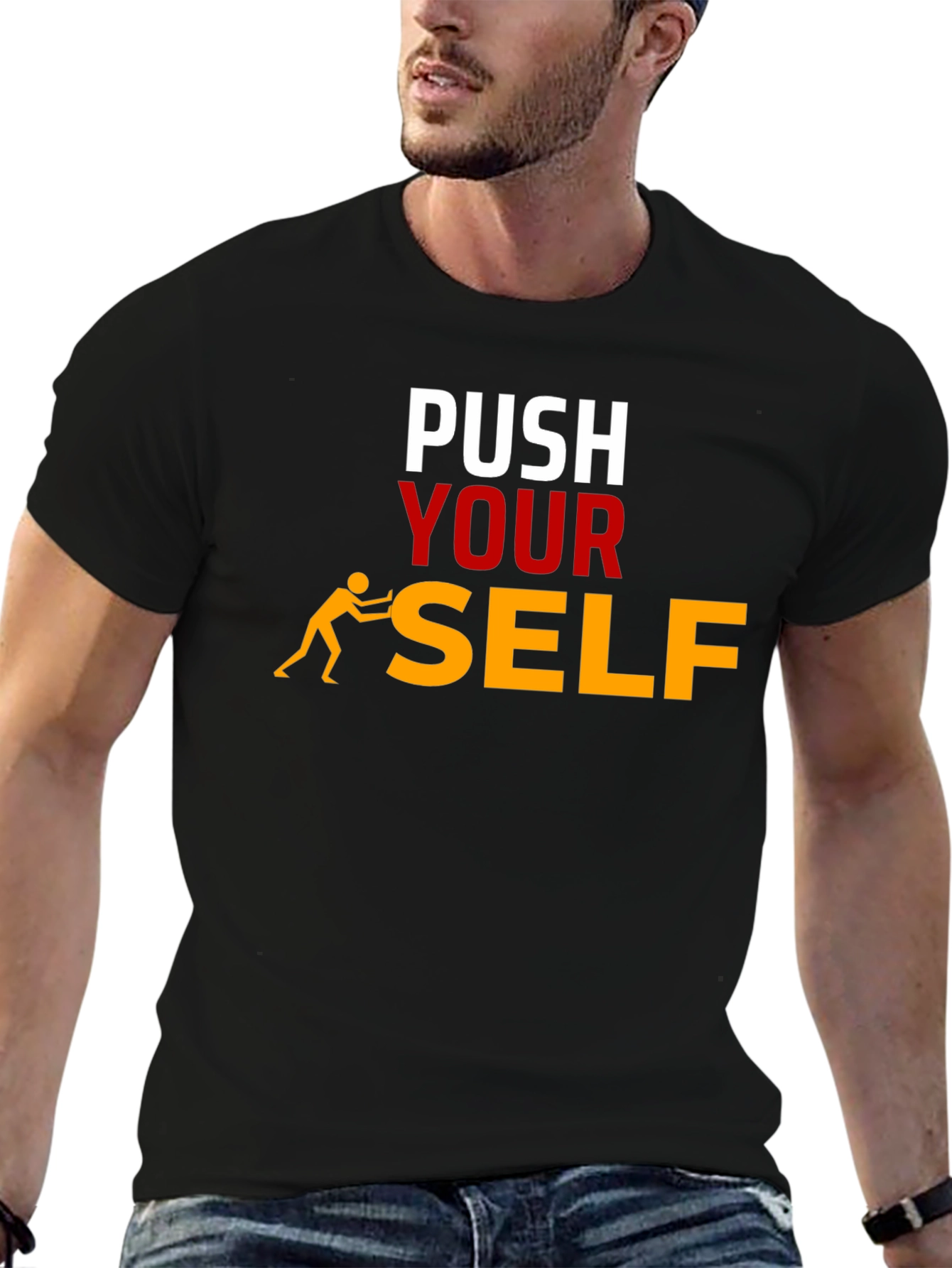 Push Yourself Graphic T-Shirt - Motivational Tee