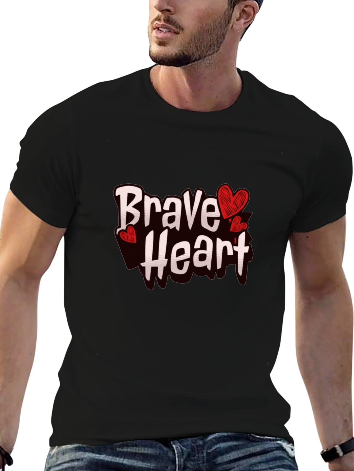 Brave Heart Graphic Tee - Trendy Casual Wear