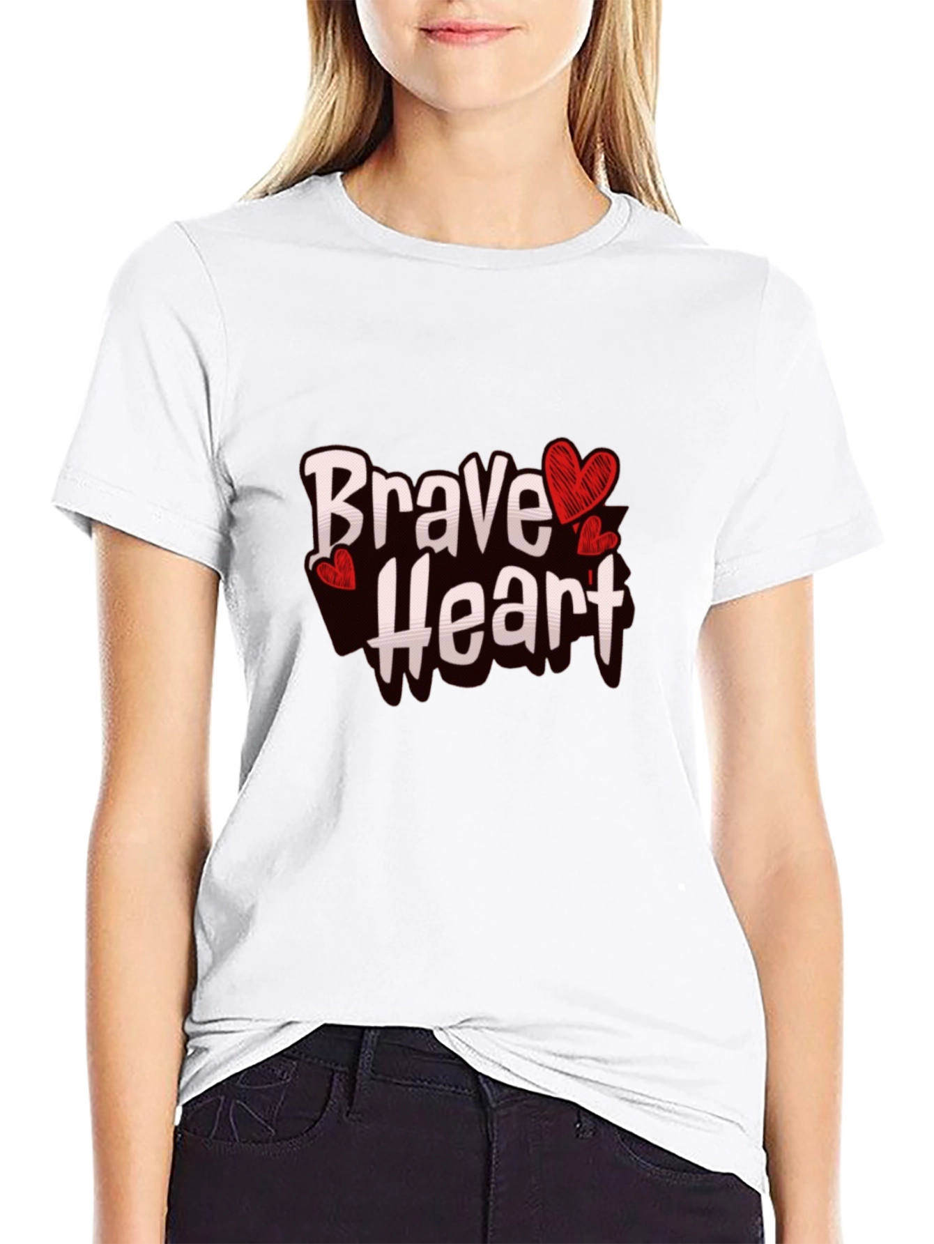 Brave Heart Graphic Tee - Trendy Casual Wear
