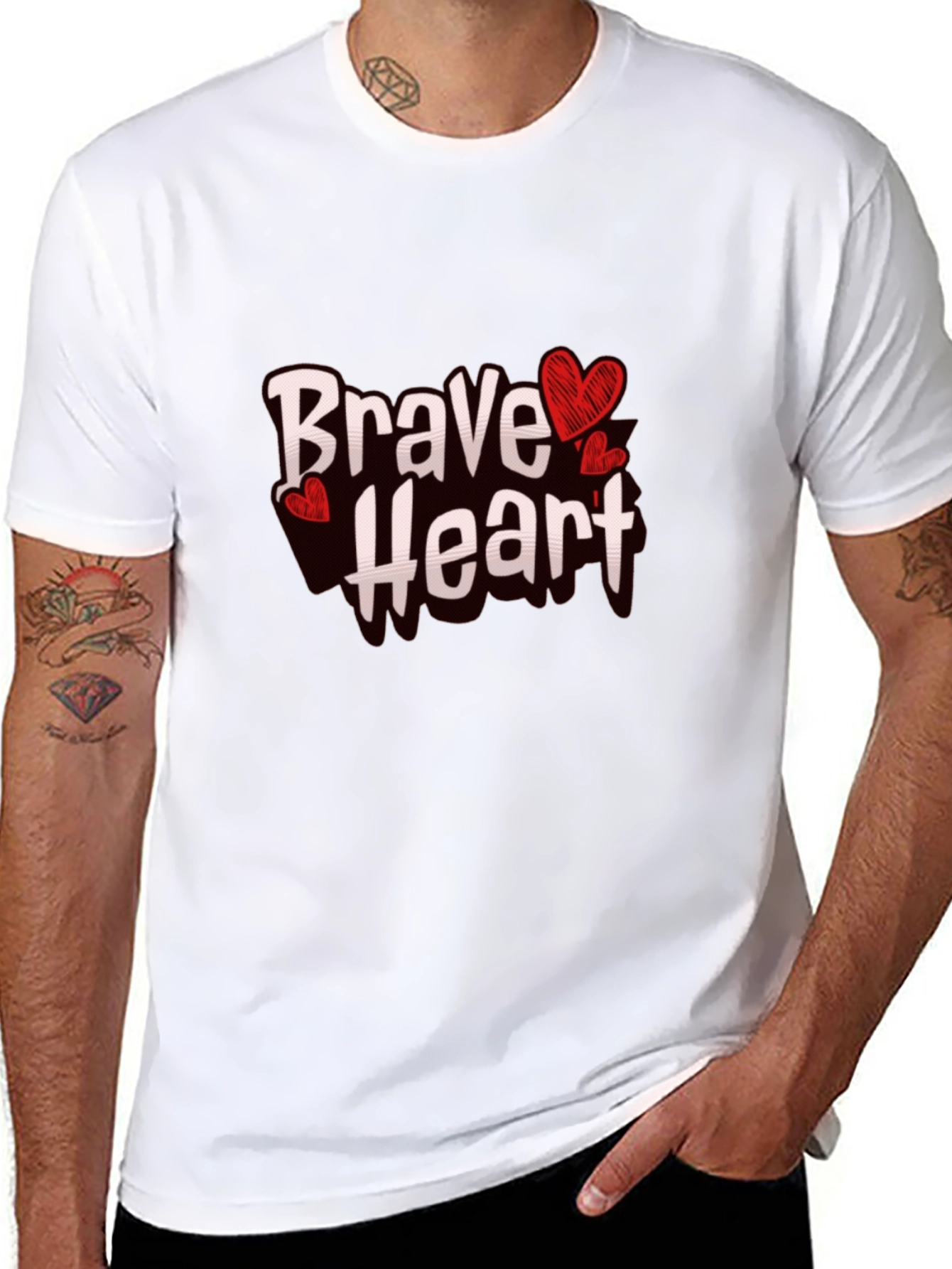 Brave Heart Graphic Tee - Trendy Casual Wear