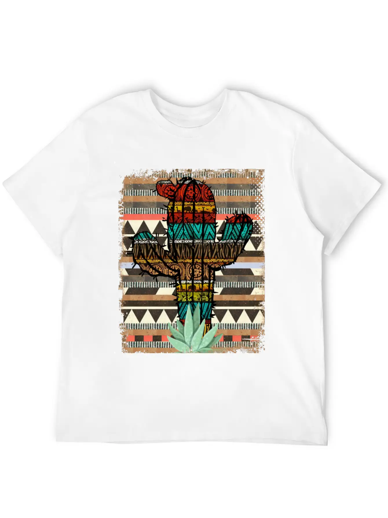 Aztec Cactus Stylish Everyday T-Shirt – Unisex Basic Cotton Tee