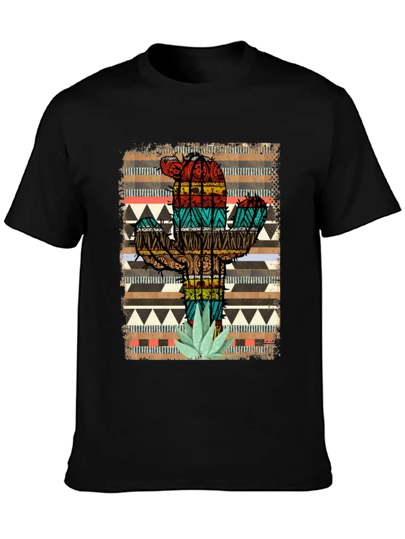 Aztec Cactus Stylish Everyday T-Shirt – Unisex Basic Cotton Tee