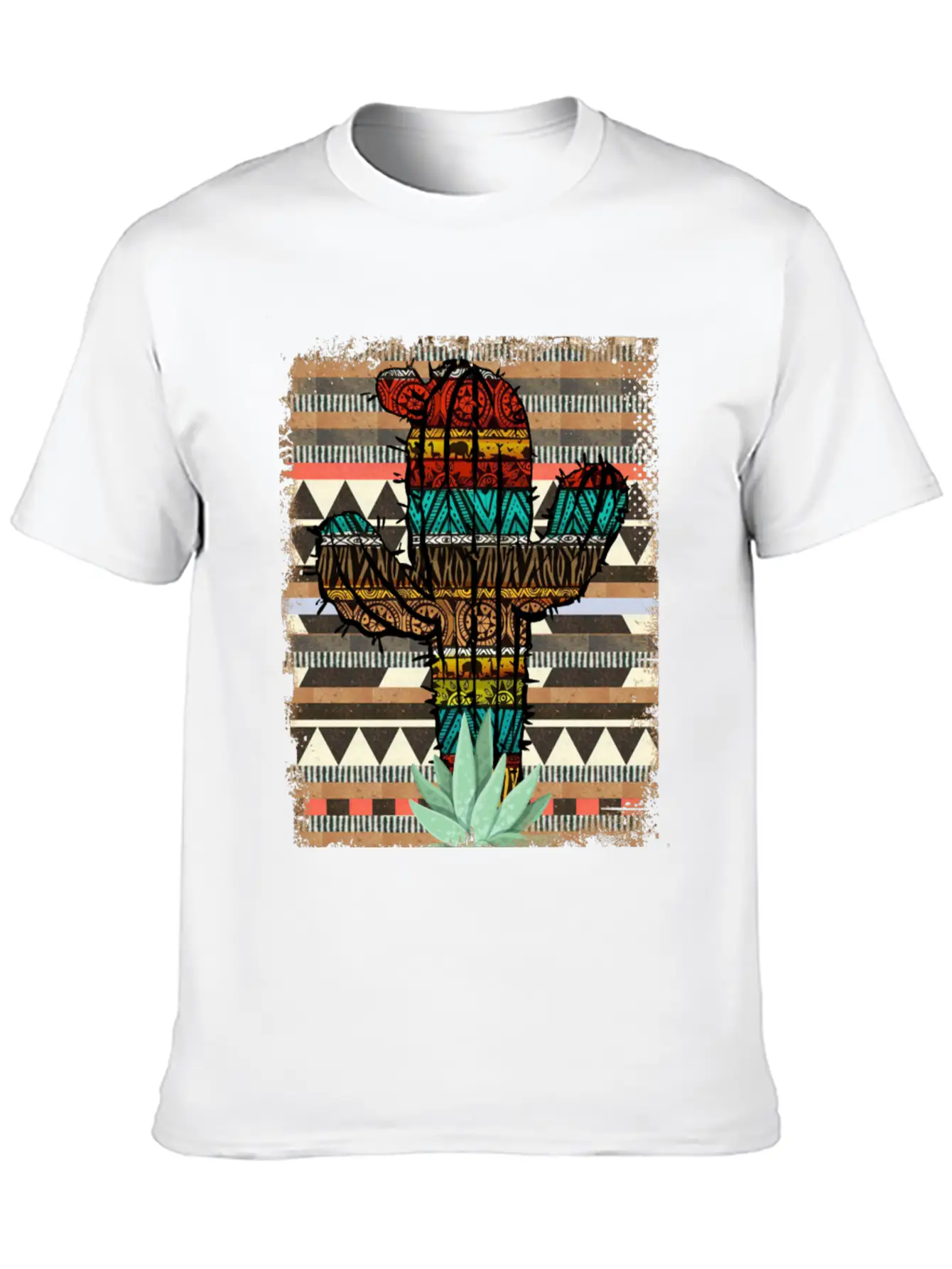 Aztec Cactus Stylish Everyday T-Shirt – Unisex Basic Cotton Tee