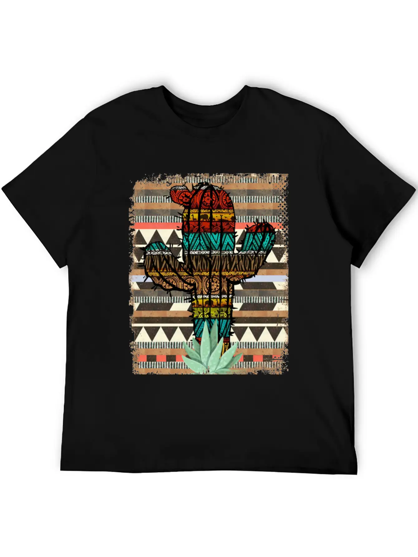 Aztec Cactus Stylish Everyday T-Shirt – Unisex Basic Cotton Tee
