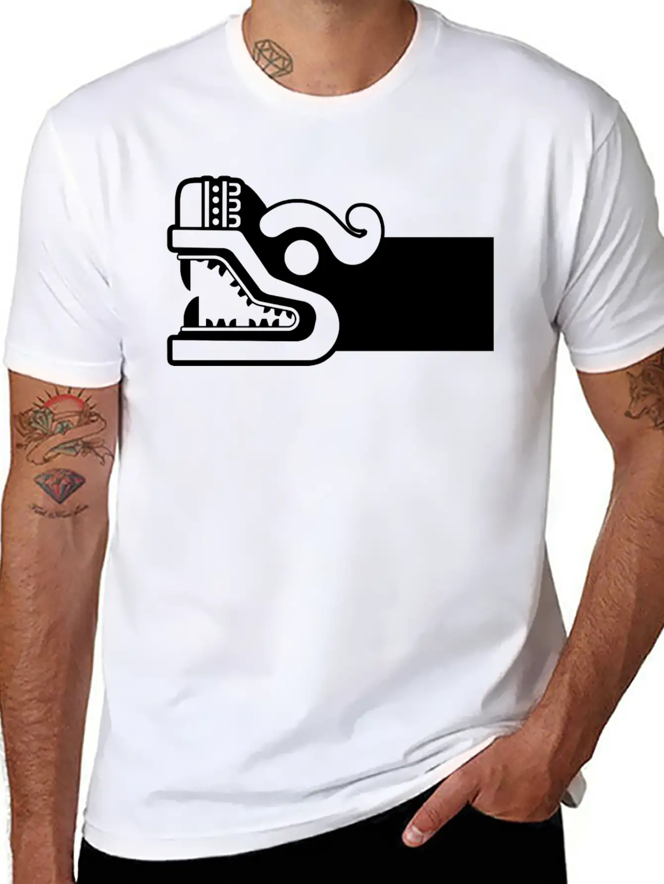 Aztec Serpent Head Tribal Symbol Stylish Everyday T-Shirt – Unisex Basic Cotton Tee