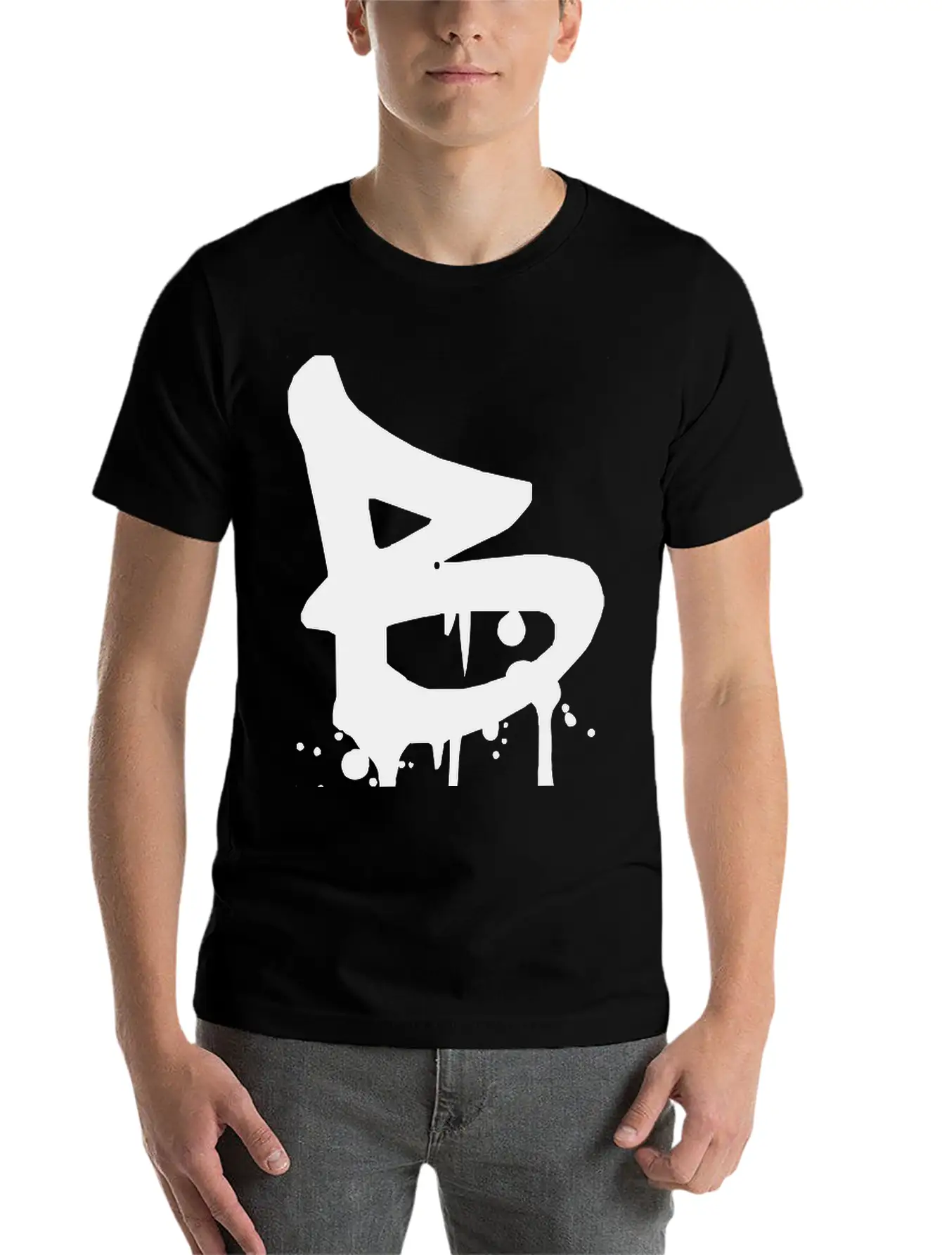 B Graffiti Drops Farbklex Blood Spray Stylish Everyday T-Shirt – Unisex Basic Cotton Tee