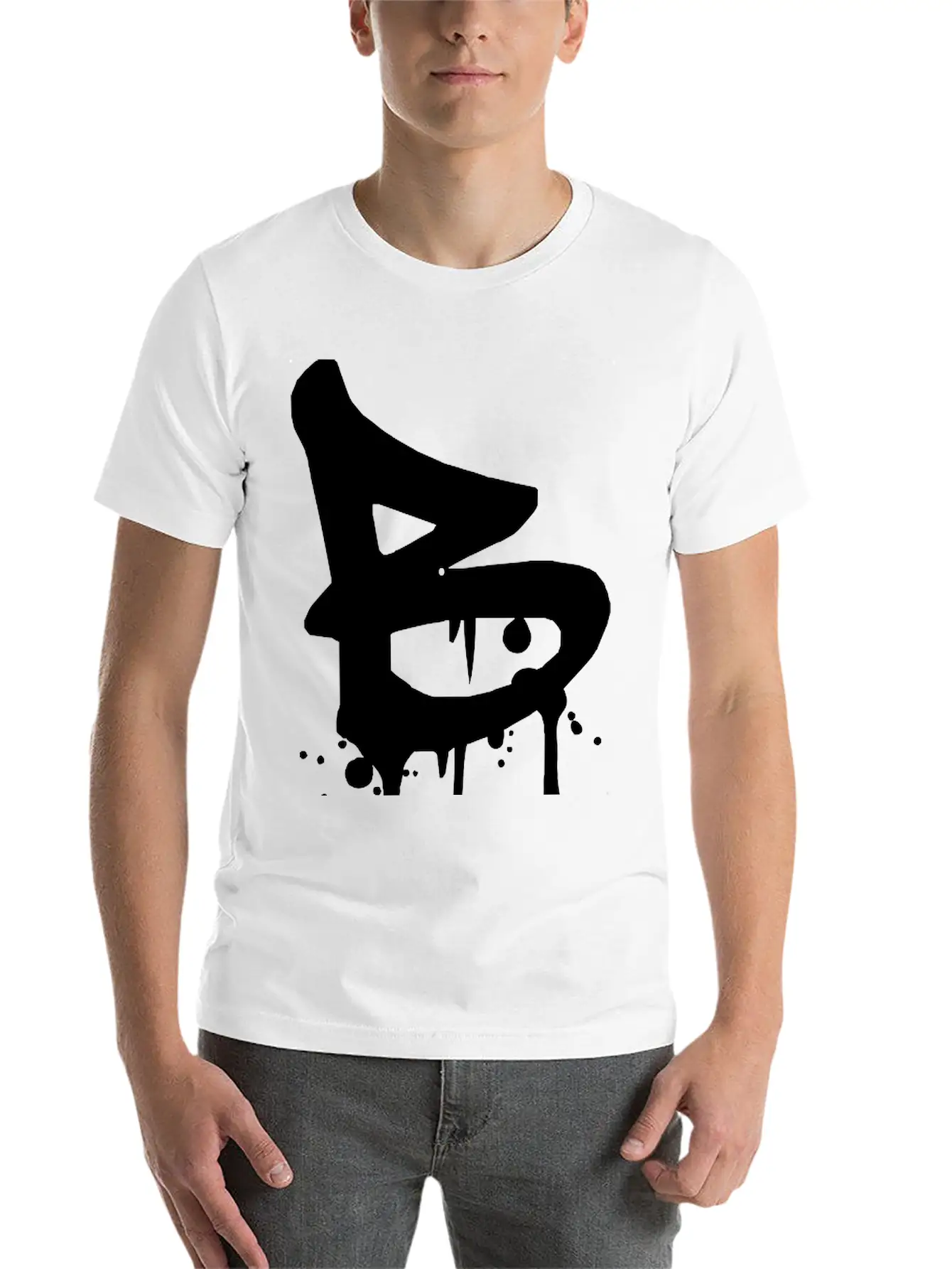 B Graffiti Drops Farbklex Blood Spray Stylish Everyday T-Shirt – Unisex Basic Cotton Tee
