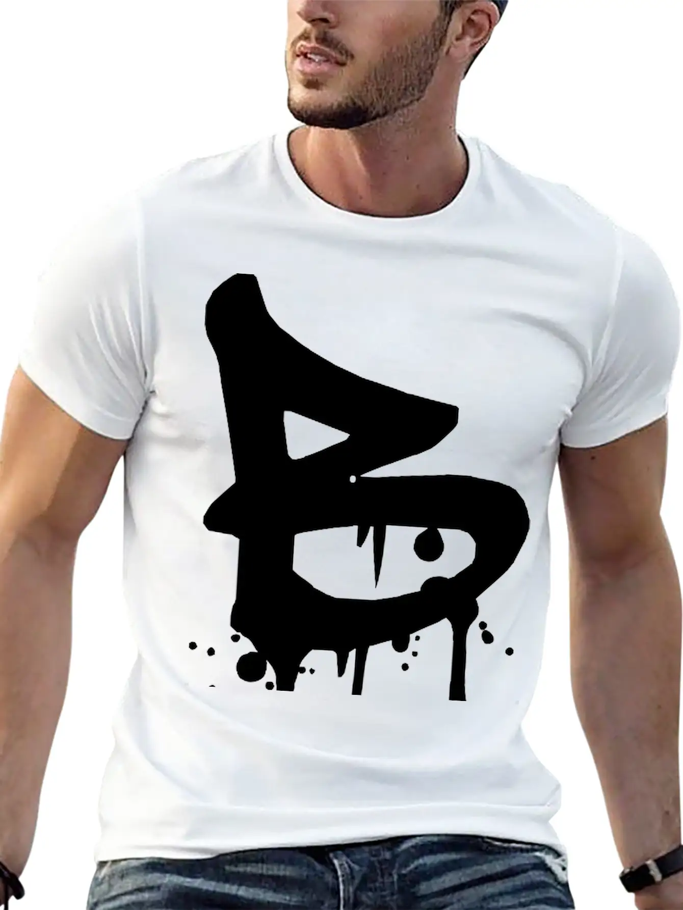 B Graffiti Drops Farbklex Blood Spray Stylish Everyday T-Shirt – Unisex Basic Cotton Tee