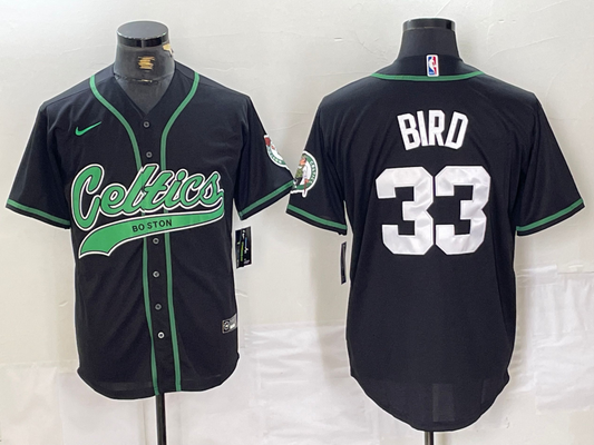 Men's Boston Celtics Larry Bird #33 Black Limited Player Jersey