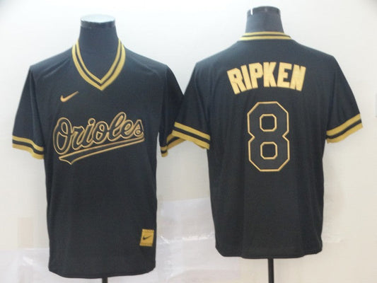 Men's Baltimore Orioles Cal Ripken Jr. #8 Black Authentic Player Jerseys
