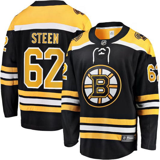 Men's Boston Bruins Oskar Steen #62 Black Player Game Jerseys