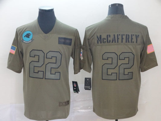 Men's Carolina Panthers Christian McCaffrey #22 Brown Game Jerseys