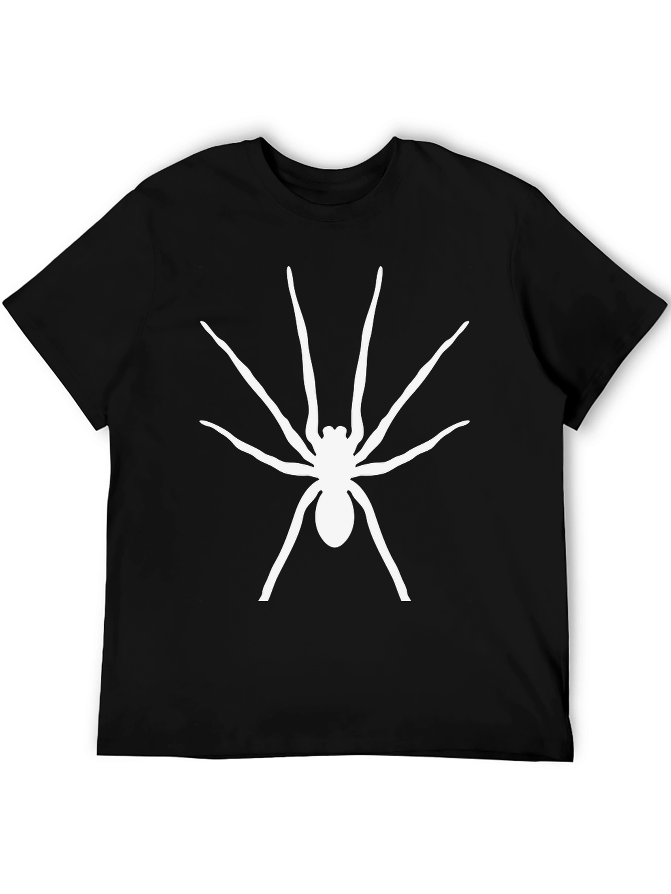 Spider Graphic Tee - Black Cotton Casual T-Shirt