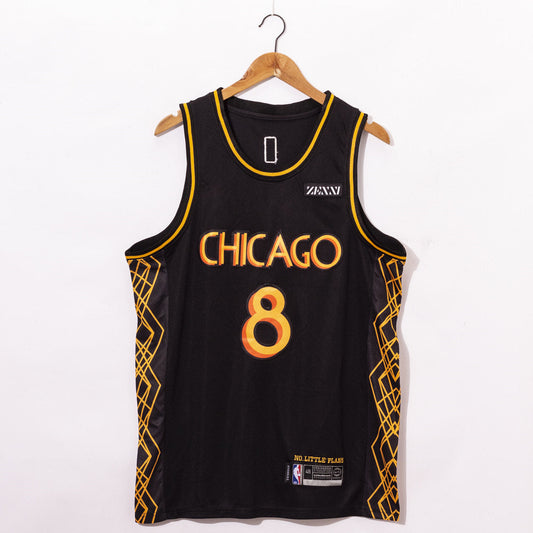 Men's Chicago Bulls Zach LaVine #8 Black 2020/21 Swingman Jerseys - City Edition