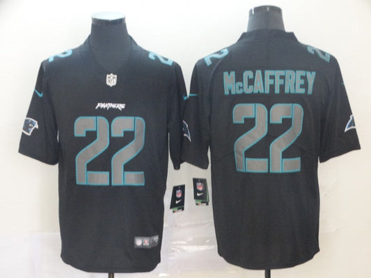 Men's Carolina Panthers Christian McCaffrey #22 Black Authentic Game Jerseys